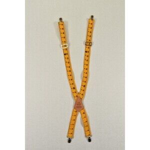 The Boss Suspenders Yellow Measuring Tape Yardstick Clip On Carpenter Work Wear